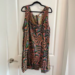 Abstract Print Shift Dress Mini